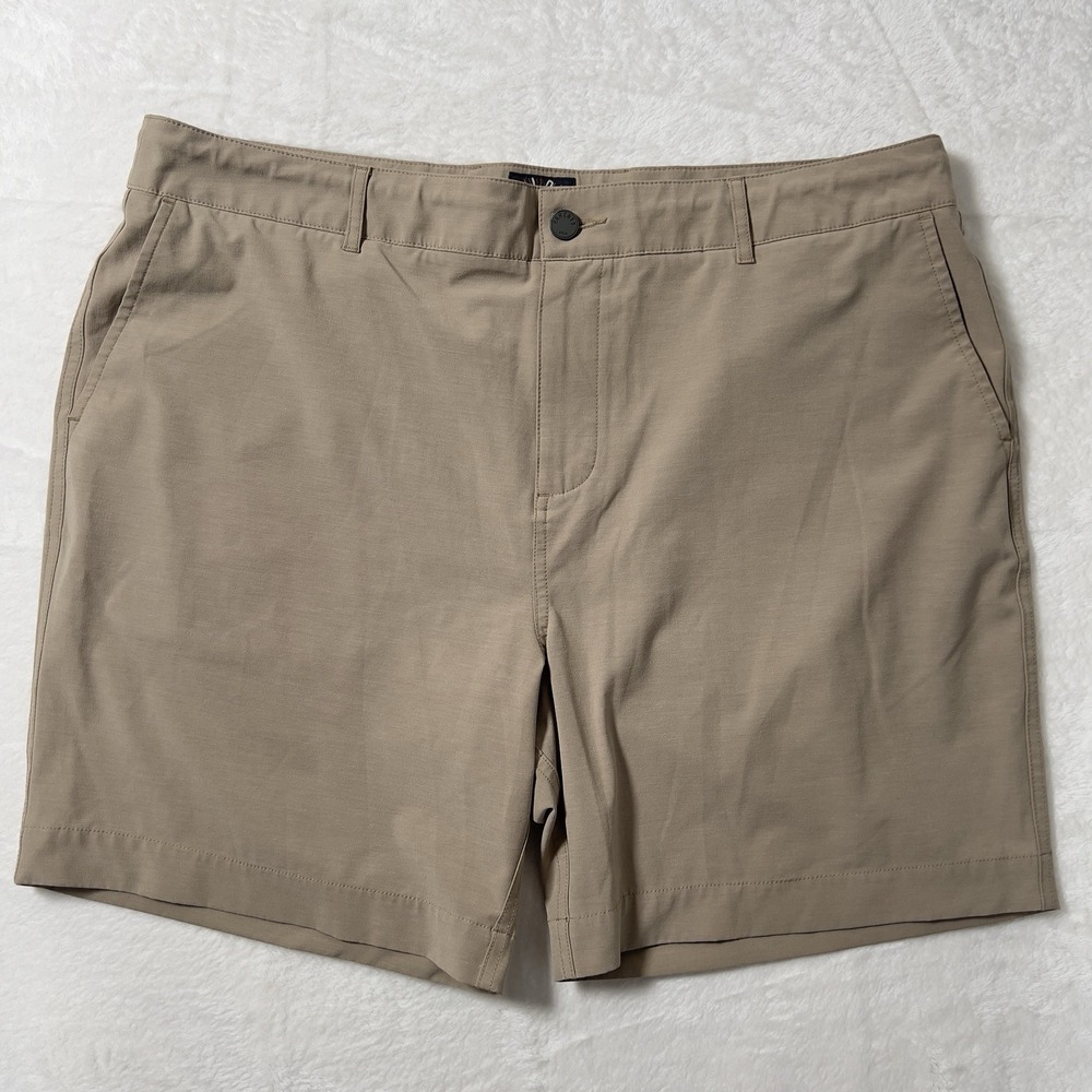 Faherty All Day Shorts 7" Mens Sz 38 Khaki Flat Front Chino Stretch